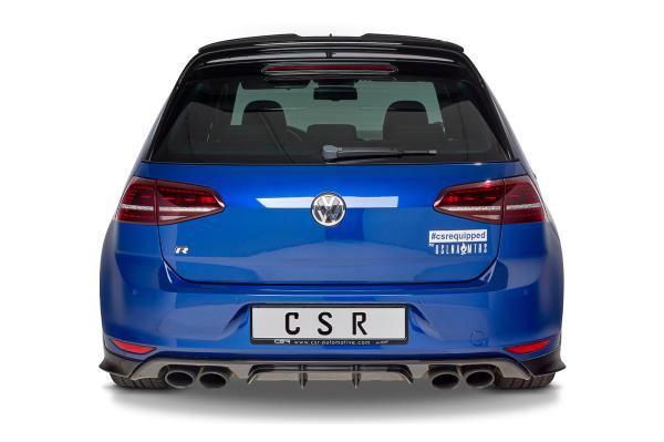 CSR Diffusor | Heckansatz mit ABE für VW Golf 7 R / R-Line HA253-C Carbon Look Hochglanz (keine Lackierung erforderlich)