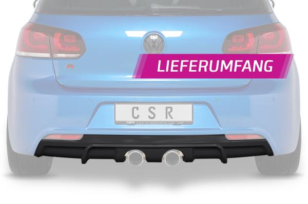 CSR Diffusor | Heckansatz mit ABE für VW Golf 6 R HA268-G Glossy schwarz Hochglanz (keine Lackierung erforderlich)
