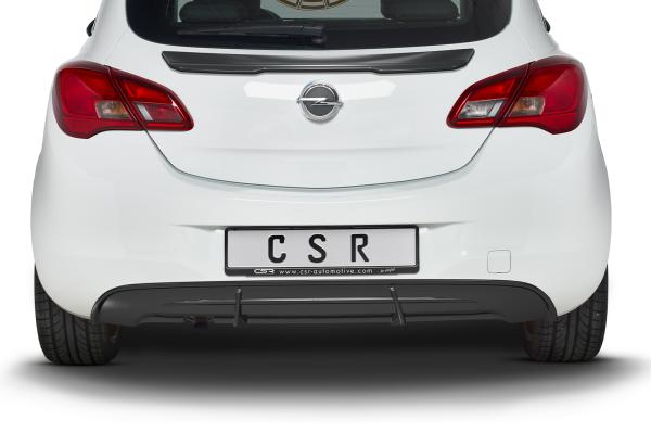CSR Diffusor | Heckansatz mit ABE für Opel Corsa E HA274-C Carbon Look Hochglanz (keine Lackierung erforderlich)