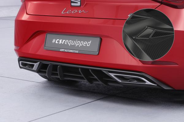 CSR Diffusor | Heckansatz mit ABE für Seat Leon 4 (Typ KL) FR HA275-C Carbon Look Hochglanz (keine Lackierung erforderlich)