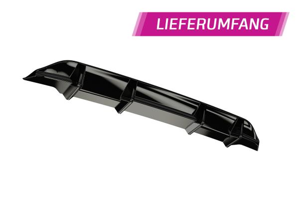 CSR Diffusor | Heckansatz mit ABE für BMW 4er (G22/G23) M-Paket und M440 HA276-S strukturiert schwarz matt (keine Lackierung erforderlich)