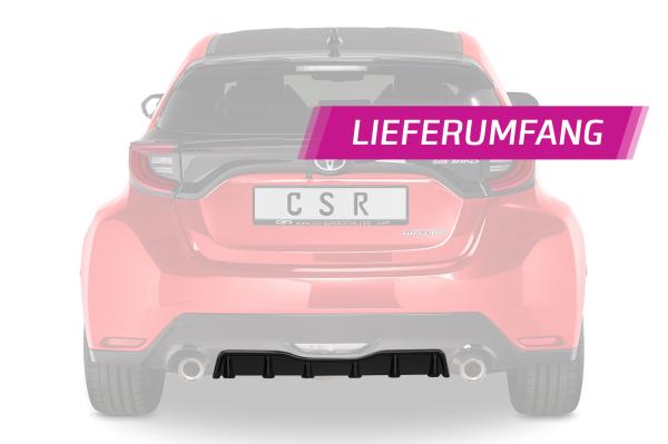 CSR Diffusor | Heckansatz mit ABE für Toyota GR Yaris (XP21) HA277-S strukturiert schwarz matt (keine Lackierung erforderlich)