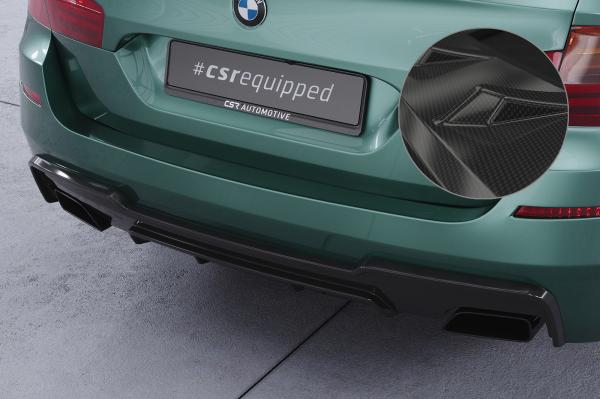 CSR Diffusor | Heckansatz mit ABE für BMW 5er F10/F11 550i/550d M-Paket HA290-C Carbon Look Hochglanz (keine Lackierung erforderlich)