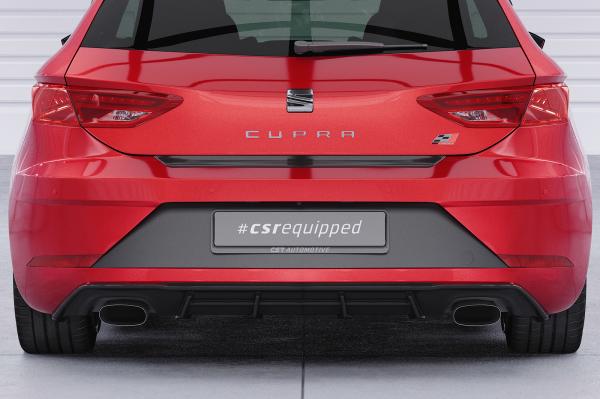 CSR Diffusor | Heckansatz mit ABE für Seat Leon 3 (Typ 5F) Cupra HA298-C Carbon Look Hochglanz (keine Lackierung erforderlich)