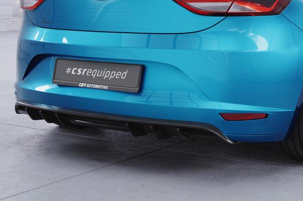 CSR Diffusor | Heckansatz mit ABE für Seat Leon 3 (Typ 5F) HA431-C Carbon Look Hochglanz (keine Lackierung erforderlich)
