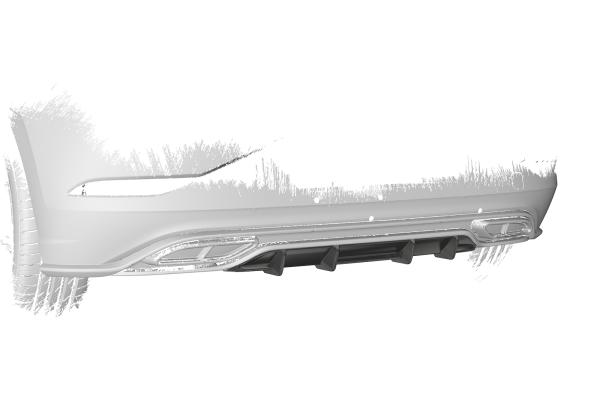 CSR Diffusor | Heckansatz mit ABE für VW Polo 6 2G (Typ AW) R-Line HA440-S strukturiert schwarz matt (keine Lackierung erforderlich)
