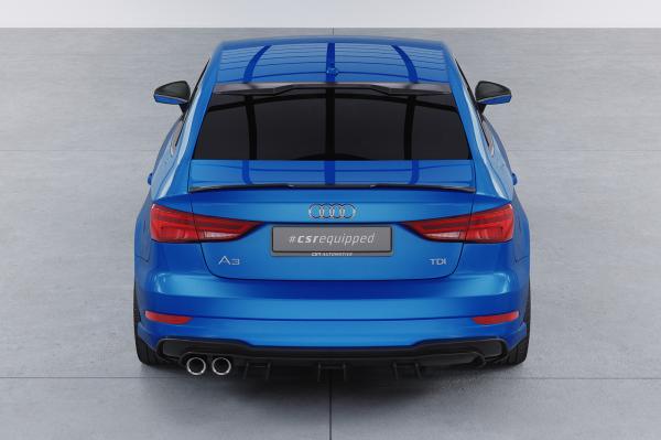 CSR Diffusor | Heckansatz mit ABE für Audi A3 8V S-Line Limo / Cabrio HA448-G Glossy schwarz Hochglanz (keine Lackierung erforderlich)