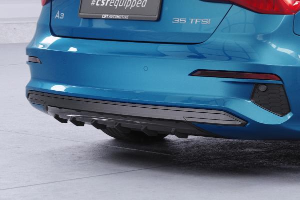 CSR Diffusor | Heckansatz mit ABE für Audi A3 8Y HA449-C Carbon Look Hochglanz (keine Lackierung erforderlich)