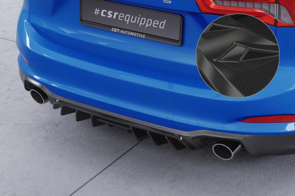 CSR Diffusor | Heckansatz mit ABE für Ford Focus MK4 Turnier HA451-C Carbon Look Hochglanz (keine Lackierung erforderlich)