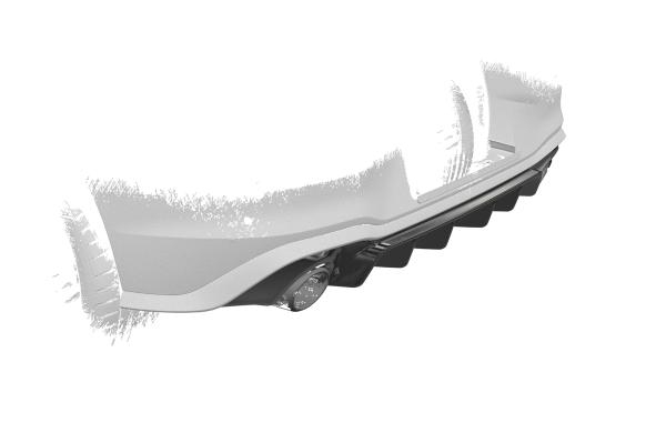 CSR Diffusor | Heckansatz mit ABE für VW Golf 8  GTI HA484-C Carbon Look Hochglanz (keine Lackierung erforderlich)