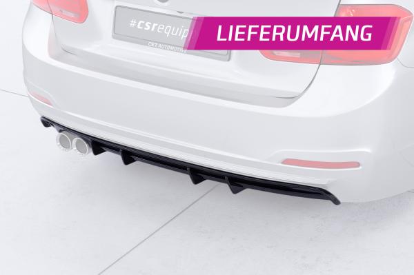 CSR Diffusor | Heckansatz mit ABE für BMW 3er F30 Limousine HA491-C Carbon Look Hochglanz (keine Lackierung erforderlich)