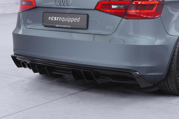CSR Diffusor | Heckansatz mit ABE für Audi A3 8V HA493-S strukturiert schwarz matt (keine Lackierung erforderlich)