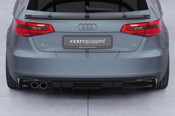 CSR Diffusor | Heckansatz mit ABE für Audi A3 8V HA493-S strukturiert schwarz matt (keine Lackierung erforderlich)