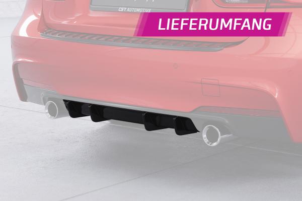 CSR Diffusor | Heckansatz mit ABE für BMW 3er F30/F31 M-Paket HA494-C Carbon Look Hochglanz (keine Lackierung erforderlich)