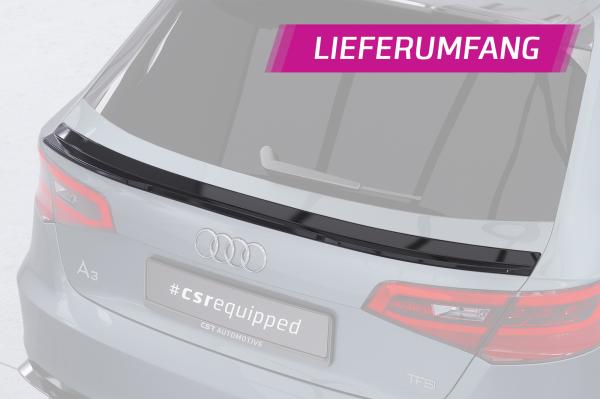 CSR Heckspoiler | Heckflügel mit ABE für Audi A3 / S3 / RS3 8V HF124-G Glossy schwarz Hochglanz (keine Lackierung erforderlich)