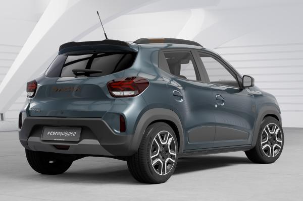 CSR Heckspoiler | Heckflügel mit ABE für Dacia Spring Electric HF129-S strukturiert schwarz matt (keine Lackierung erforderlich)