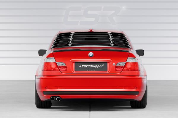 CSR Heckspoiler | Heckflügel mit ABE für BMW 3er E46 Coupe / Cabrio HF162-C Carbon Look Hochglanz (keine Lackierung erforderlich)