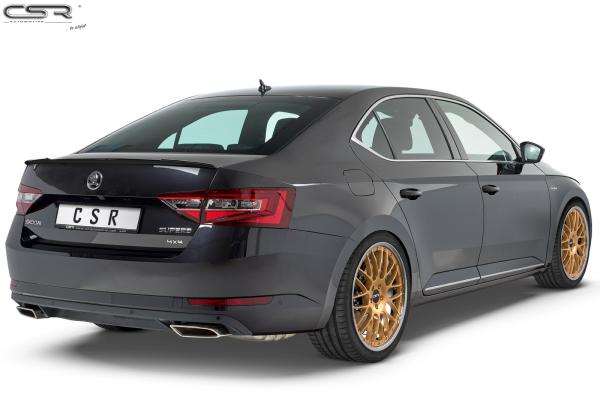 CSR Heckspoiler | Heckflügel mit ABE für Skoda Superb III (Typ 3V) HF634-G Glossy schwarz Hochglanz (keine Lackierung erforderlich)