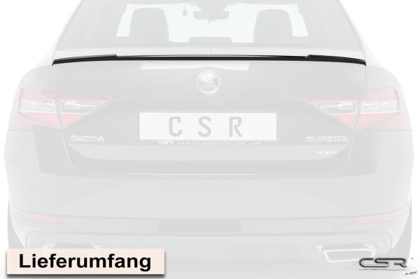 CSR Heckspoiler | Heckflügel mit ABE für Skoda Superb III (Typ 3V) HF634-G Glossy schwarz Hochglanz (keine Lackierung erforderlich)