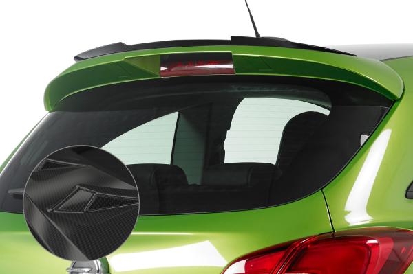 CSR Heckspoiler | Heckflügel mit ABE für Opel Corsa E OPC-Line HF663-C Carbon Look Hochglanz (keine Lackierung erforderlich)