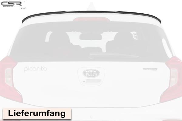 CSR Heckspoiler | Heckflügel mit ABE für Kia Picanto (JA) HF705-L Lackierung erforderlich (unlackiert roh)