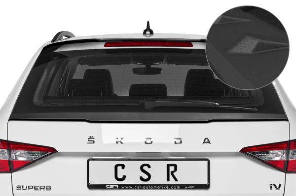 CSR Heckspoiler | Heckflügel mit ABE für Skoda Superb III (Typ 3V) Combi HF749-S strukturiert schwarz matt (keine Lackierung erforderlich)
