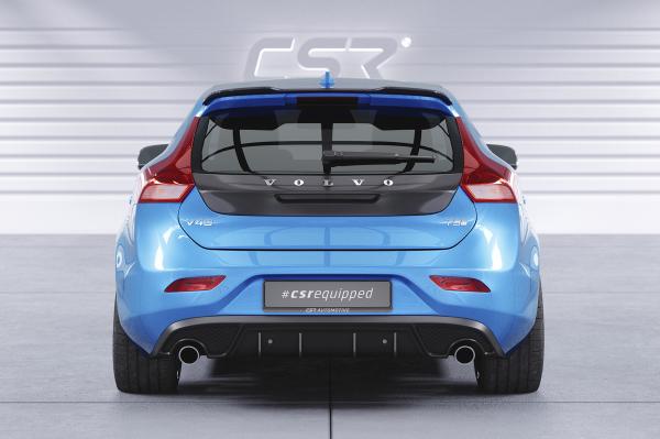 CSR Heckspoiler | Heckflügel mit ABE für Volvo V40 R-Design HF896-C Carbon Look Hochglanz (keine Lackierung erforderlich)