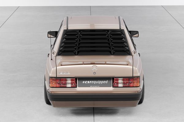 CSR Heckscheibenblend mit ABE für Mercedes Benz W201 / 190er HSB135-G Glossy schwarz Hochglanz (keine Lackierung erforderlich)