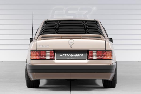 CSR Heckscheibenblend mit ABE für Mercedes Benz W201 / 190er HSB135-G Glossy schwarz Hochglanz (keine Lackierung erforderlich)