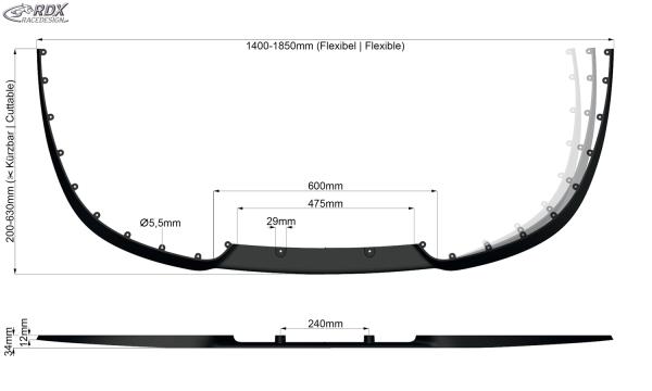 RDX Universal Spoilerlippe CUP2.0 Frontspoiler Cup Spoiler Lippe Schwert