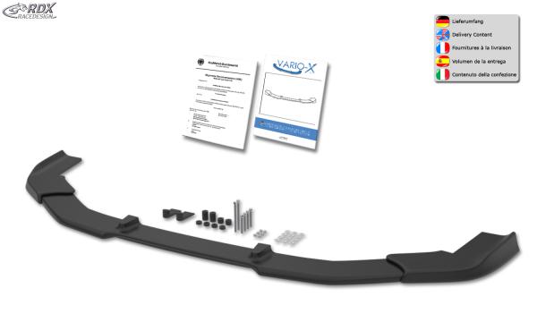 RDX Frontspoiler VARIO-X für CITROEN Jumpy / Spacetourer (V) & FIAT Ulysse / Scudo (V) & OPEL Zafira / Vivaro (V) & PEUGEOT Expert / Traveller (V) & TOYOTA ProAce / ProAce Verso (V) Frontlippe Front Ansatz Vorne Spoilerlippe