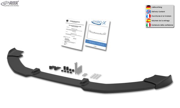 RDX Frontspoilerlippe VARIO-X für AUDI A1 8X & A1 8XA Sportback (01/2015+, nicht S-Line) Frontlippe Front Ansatz Vorne Spoilerlippe