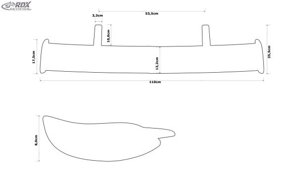 RDX Dachspoiler Universal für Schräg-/Steilheck-Fahrzeuge Heckflügel Heckspoiler