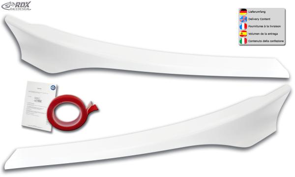 RDX Scheinwerferblenden für FORD Transit Custom & Tourneo Custom (2018+) weiß glänzend Böser Blick