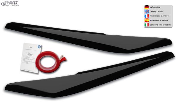 RDX Scheinwerferblenden für AUDI Q2 GA (2016+) Böser Blick SCHWARZ GLÄNZEND