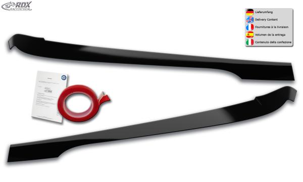 RDX Scheinwerferblenden für BMW 3er G20 G21 Böser Blick SCHWARZ GLÄNZEND