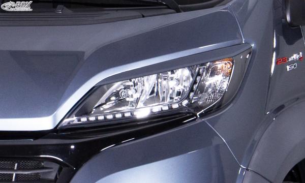 RDX Scheinwerferblenden für FIAT Ducato (250 / 2014+) & CITROEN Jumper (Y, 250L / 2014+) & OPEL Movano (Y / 2021+) & PEUGEOT Boxer (Y / 2014+) & TOYOTA ProAce Max (T / 2024+) & RAM ProMaster (2013+) Böser Blick