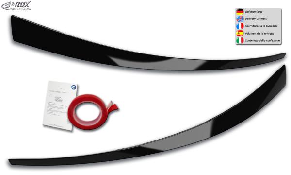 RDX Scheinwerferblenden für HYUNDAI i30 PD PDE (2017+) Böser Blick SCHWARZ GLÄNZEND