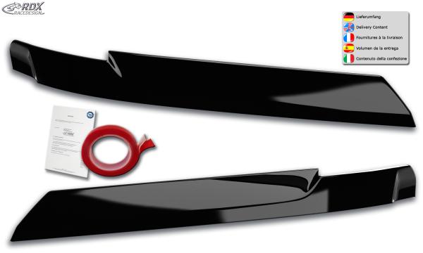 RDX Scheinwerferblenden für VW Crafter & MAN TGE (2017+) Böser Blick SCHWARZ GLÄNZEND