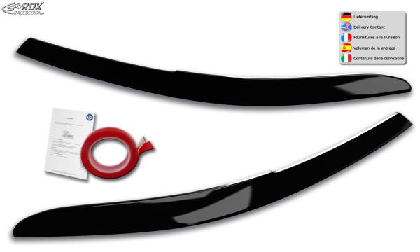 RDX Scheinwerferblenden für VW Passat 3G B8 2014-2019 & 2019+ schwarz glänzend Böser Blick