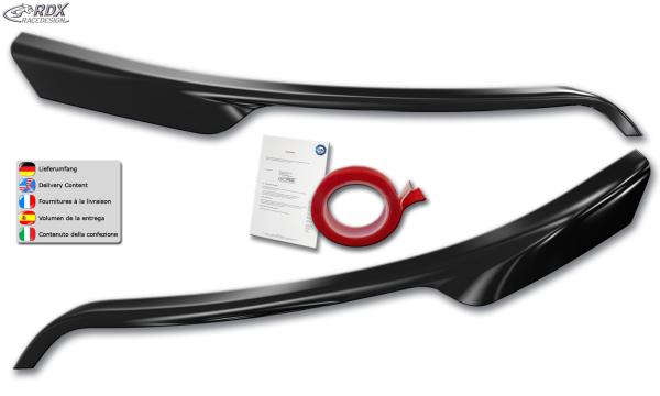 RDX Scheinwerferblenden für FORD Transit (2014-heute) für silberne Halogen-Scheinwerfer schwarz glänzend Böser Blick