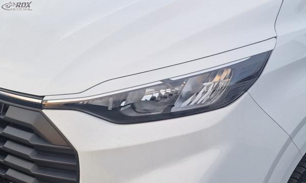 RDX Scheinwerferblenden für FORD Transit Custom & Tourneo Custom (für Halogen, 2023-heute) weiß glänzend Böser Blick