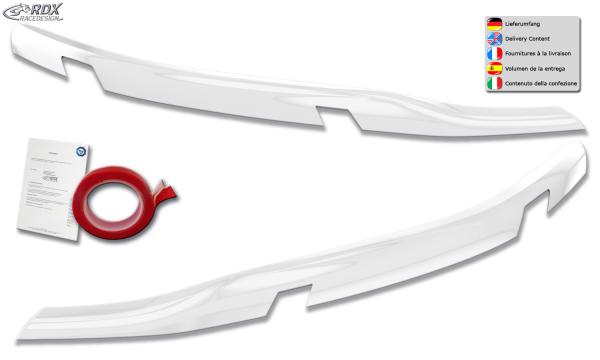 RDX Scheinwerferblenden für FORD Tourneo Custom & Transit Custom (für LED, 2023-heute) weiß glänzend Böser Blick