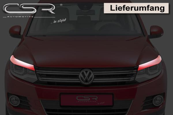 CSR Scheinwerferblenden für VW Tiguan I (5N) SB170-G Glossy schwarz Hochglanz (keine Lackierung erforderlich)