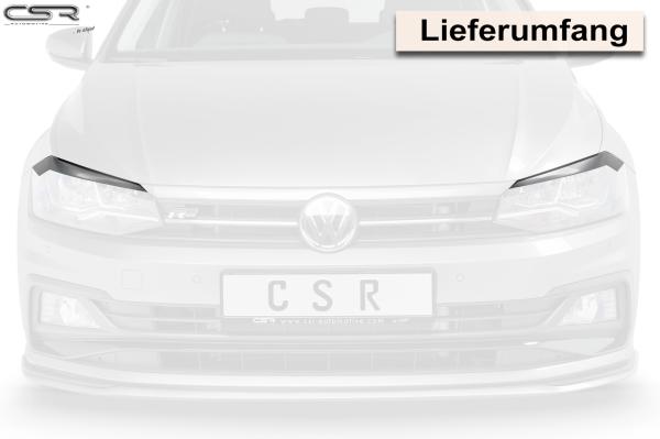 CSR Scheinwerferblenden für VW Polo VI (Typ AW) SB287-G Glossy schwarz Hochglanz (keine Lackierung erforderlich)