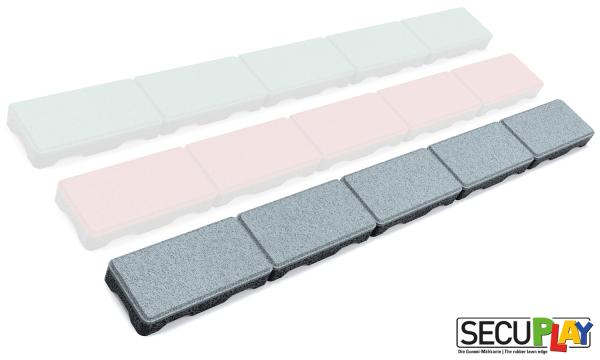 SECUPLAY Gummi Mähkante / Rasenkante 100x10x3,6cm grau