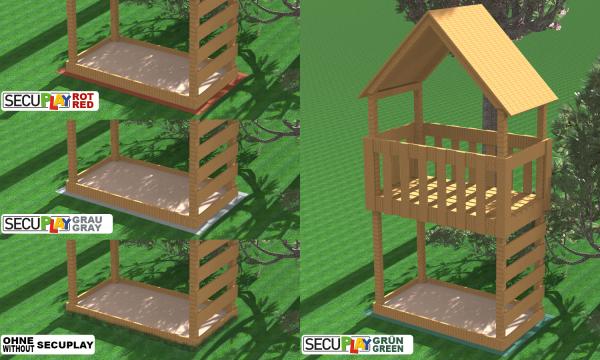 SECUPLAY XL Gummi Mähkante / Rasenkante 100x20x3,6cm grün