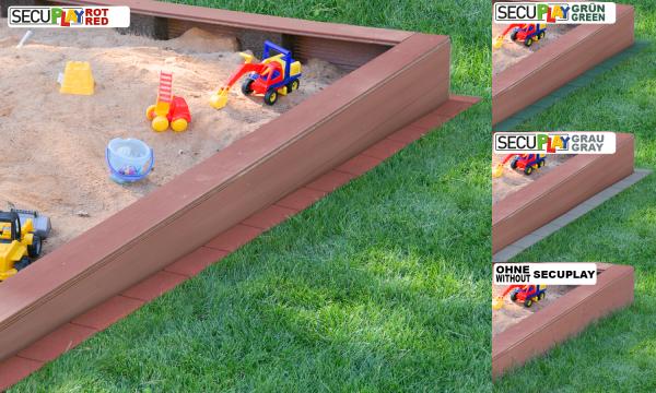 SECUPLAY XL Gummi Mähkante / Rasenkante 100x20x3,6cm grün