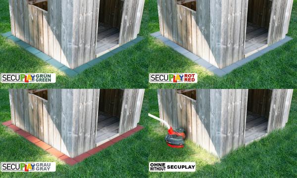 SECUPLAY XL Gummi Mähkante / Rasenkante 100x20x3,6cm grün