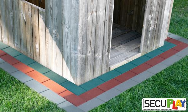 SECUPLAY XL Gummi Mähkante / Rasenkante 100x20x3,6cm grün
